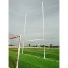 Poteaux de rugby à sceller hauteur 11m en aluminium Ø101,6mm sur charnières